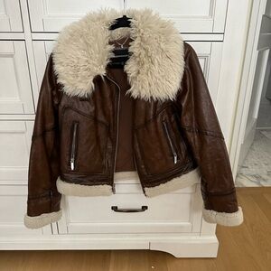 BCBG Shearling Leather Jacket
